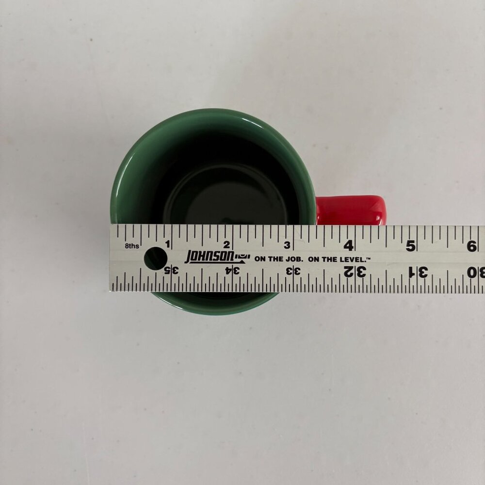 Starbucks Coffee Mug 2022 Green Marble Ombre Pattern Red Handle Siren Logo 11oz - Picture 7 of 8